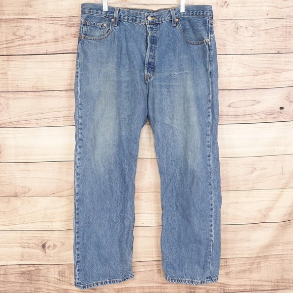 Levi's Other - Levis 501 Jeans Mens 38x29 (40x30) Blue Regular Straight Denim Button Fly